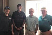 Winners of the morning championship flight were sponsored by the Bank of Missouri. From left to right: Jeff Hotop, Aaron Panton, Blake Driskell, David Crader