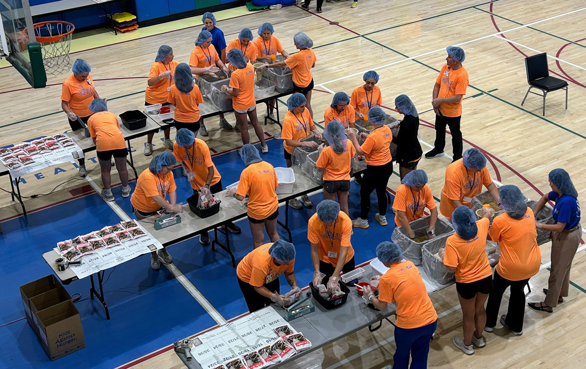 A scene from the Foundation's Saint Francis 150th Anniversary Food Packing Event