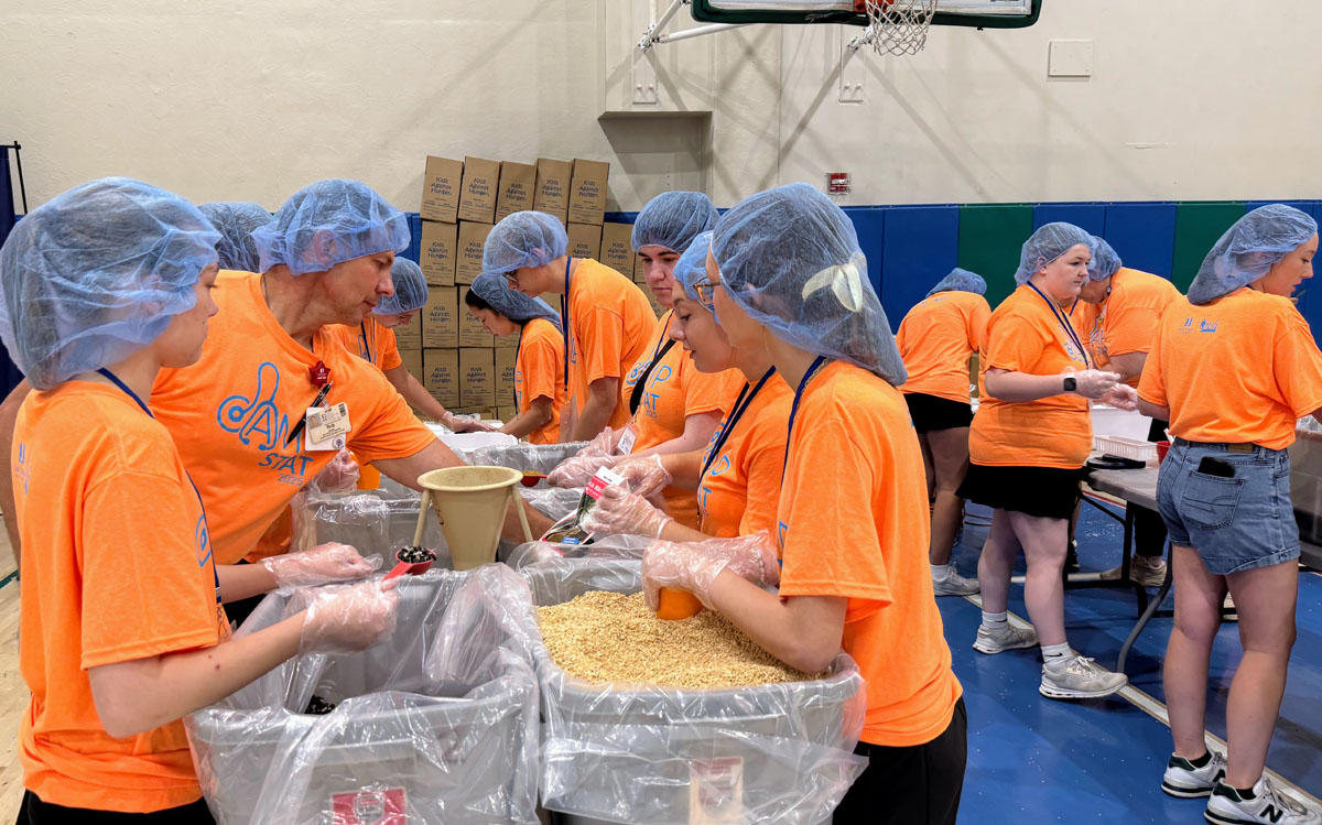 A scene from the Foundation's Saint Francis 150th Anniversary Food Packing Event