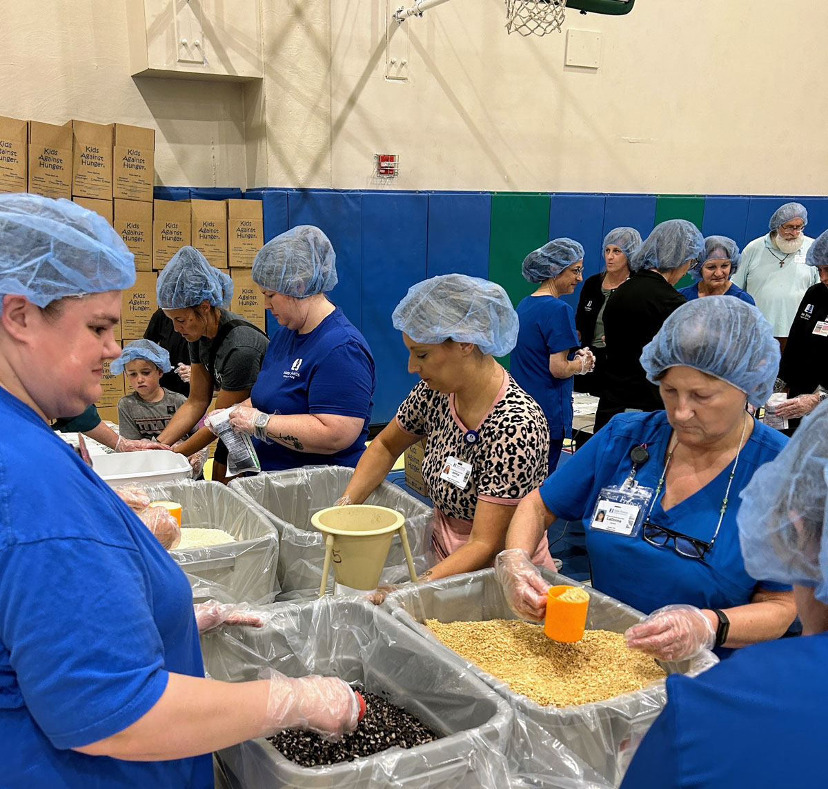 A scene from the Foundation's Saint Francis 150th Anniversary Food Packing Event