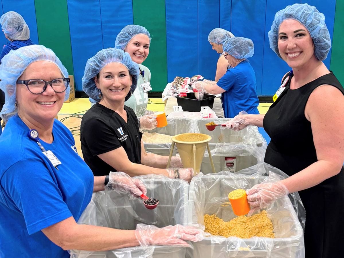 A scene from the Foundation's Saint Francis 150th Anniversary Food Packing Event