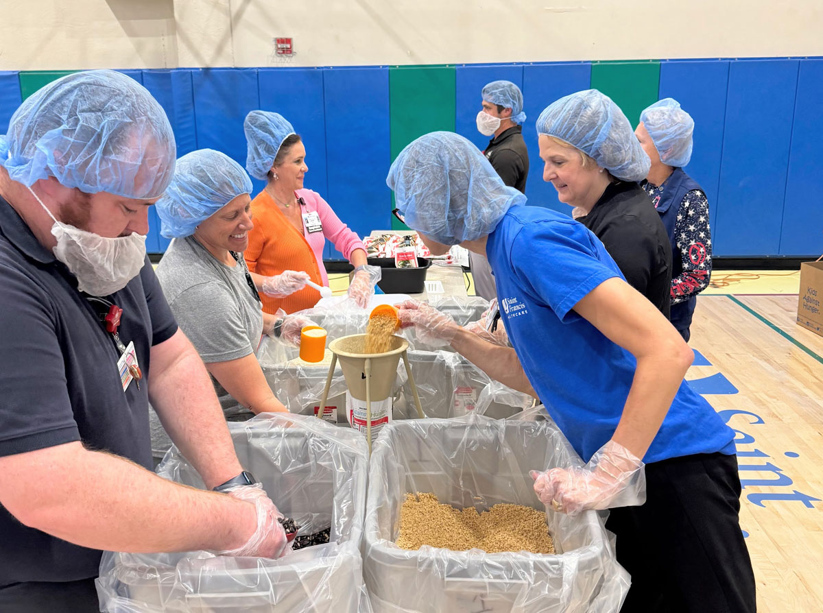 A scene from the Foundation's Saint Francis 150th Anniversary Food Packing Event