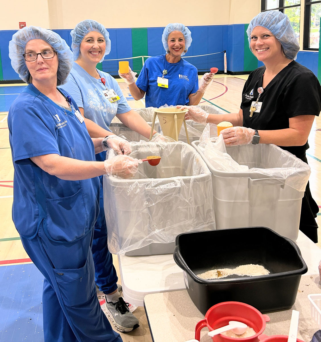 A scene from the Foundation's Saint Francis 150th Anniversary Food Packing Event