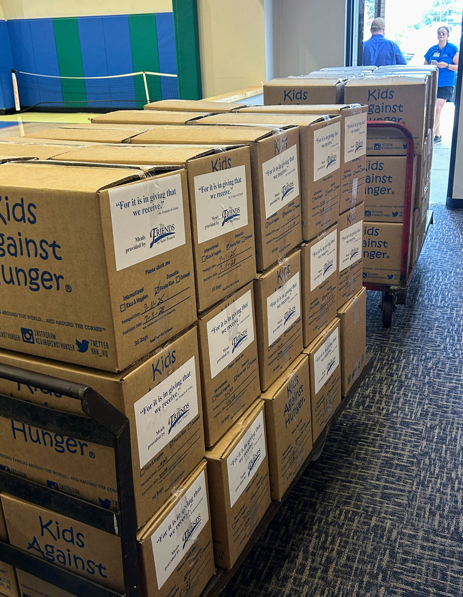 A scene from the Foundation's Saint Francis 150th Anniversary Food Packing Event